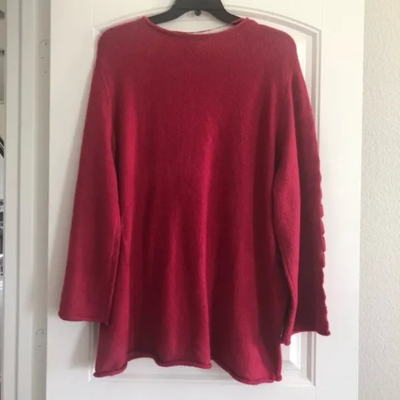 Lane Bryant Sweater Crew Neck Raspberry Criss-Cross Plus Size 22/24 NWT $59.95
