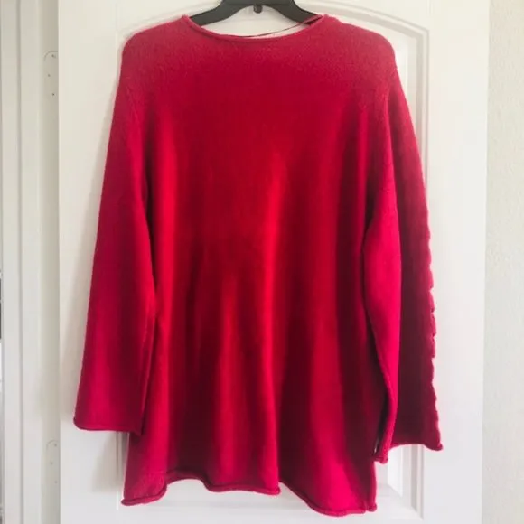 Lane Bryant Sweater Crew Neck Raspberry Criss-Cross Plus Size 22/24 NWT $59.95