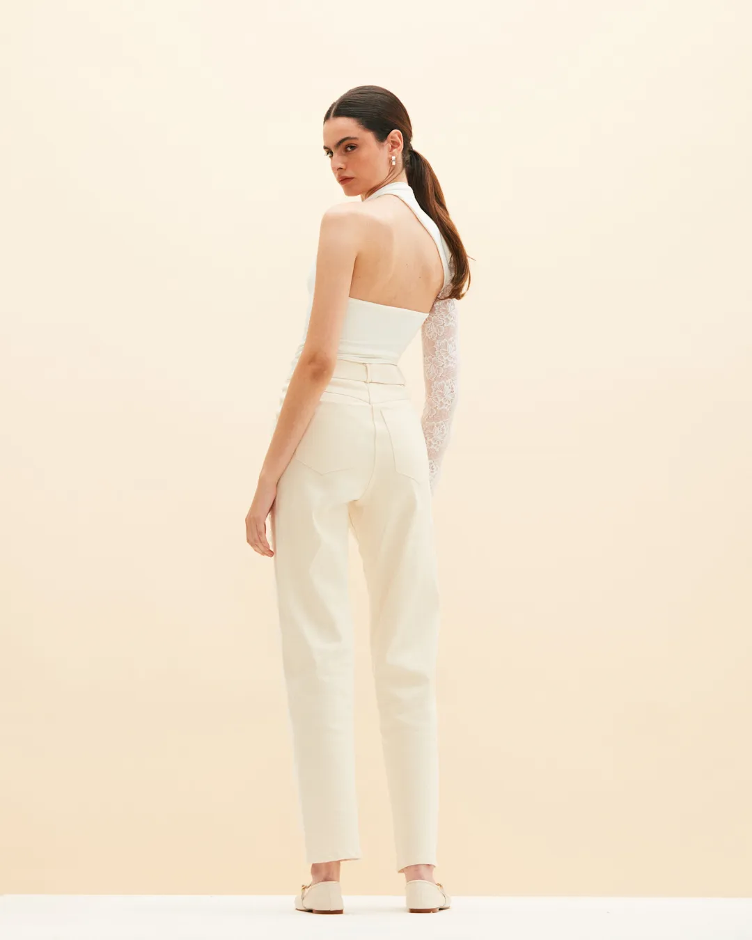 Lara Jeans White Lace