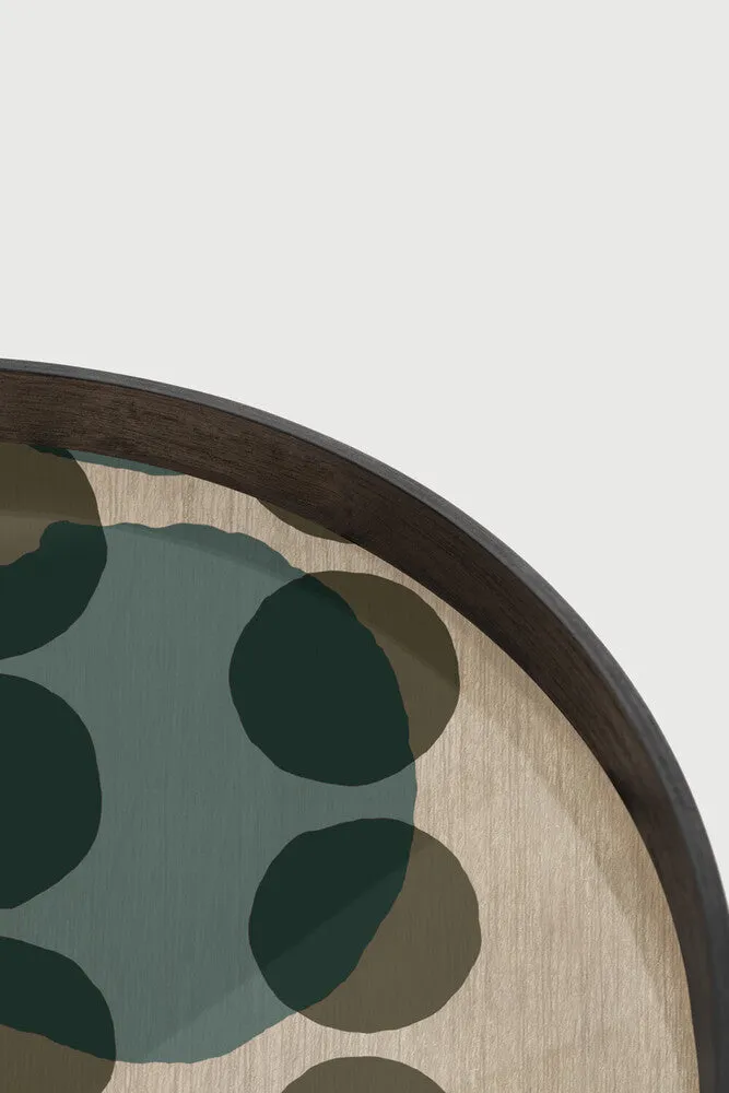 layered dots glass tray