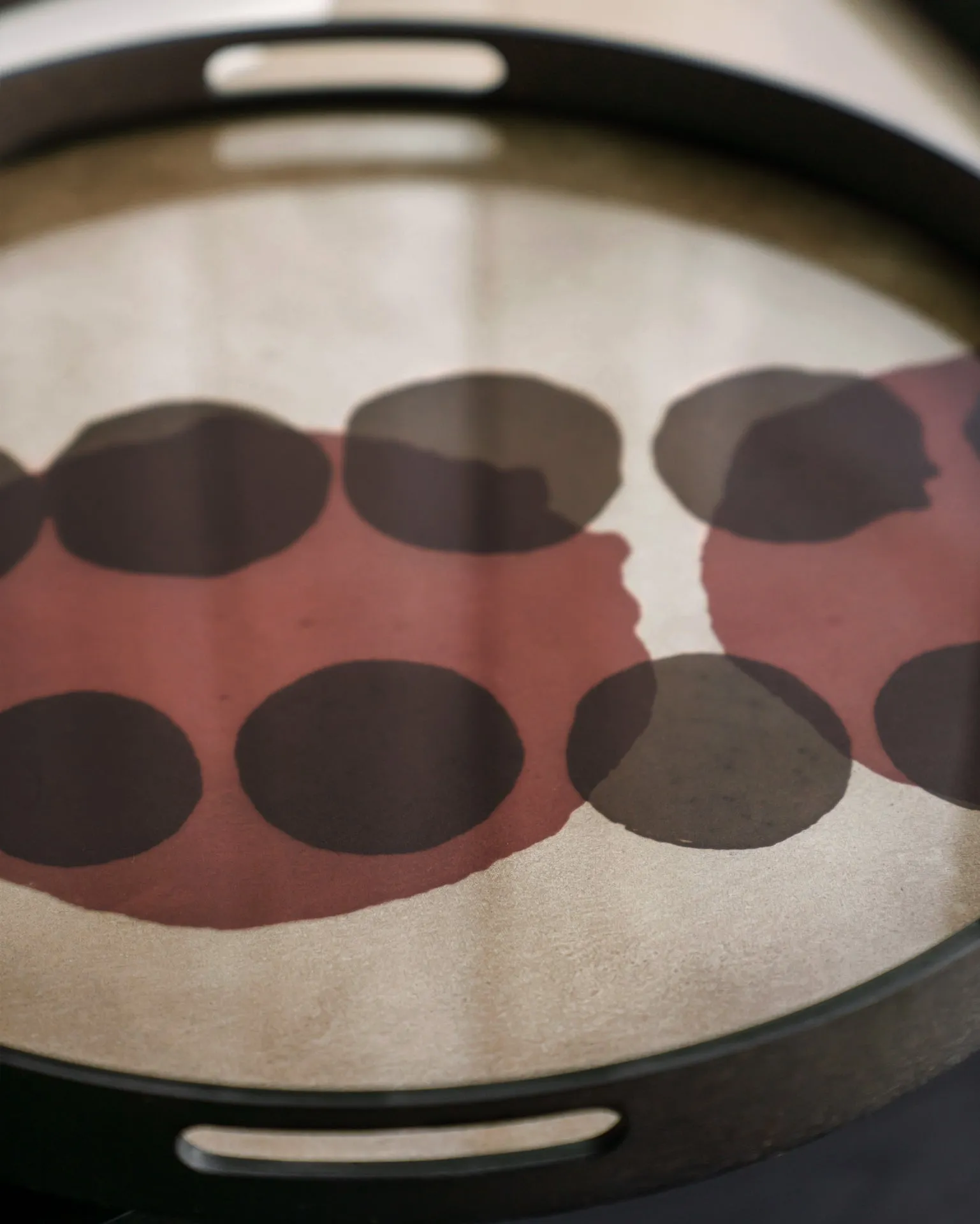 layered dots glass tray