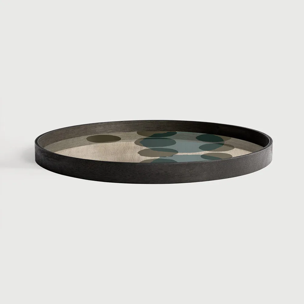 layered dots glass tray
