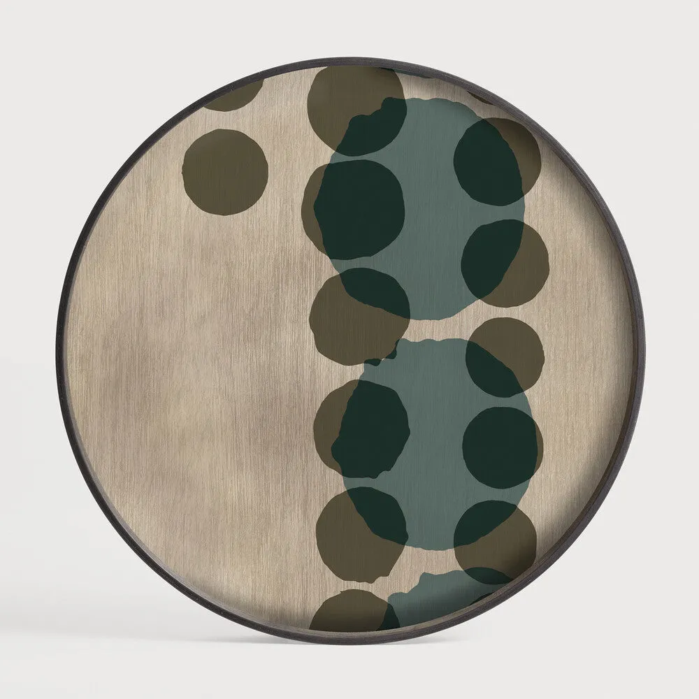 layered dots glass tray