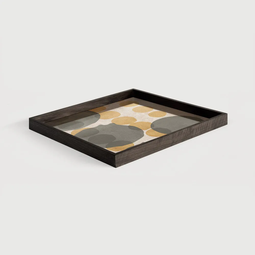 layered dots glass tray