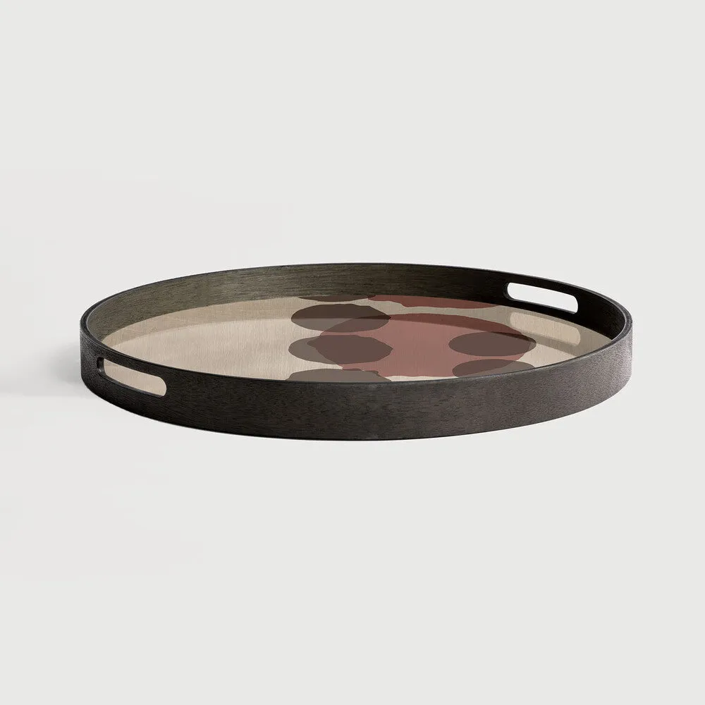 layered dots glass tray