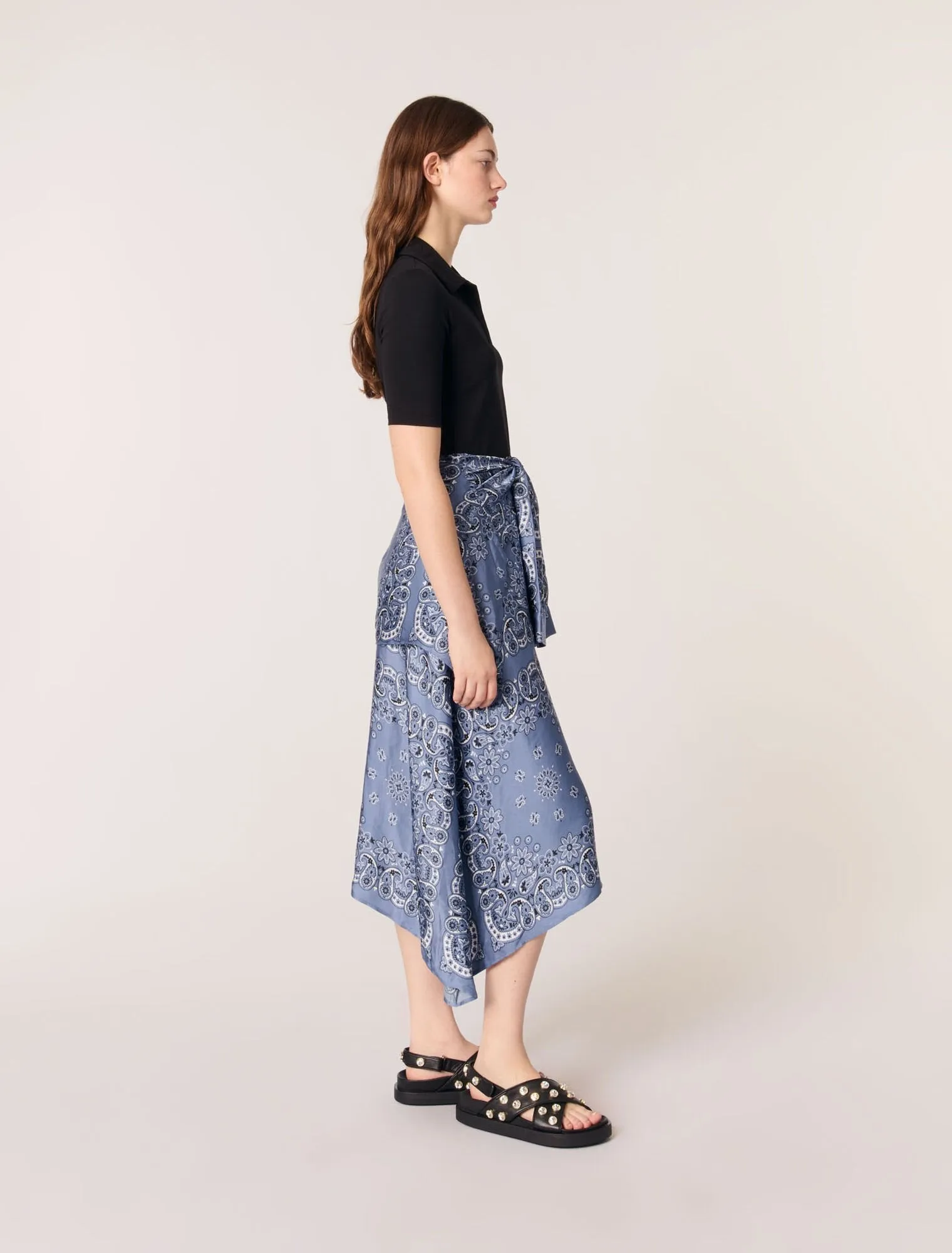 Layered-effect patterned dress