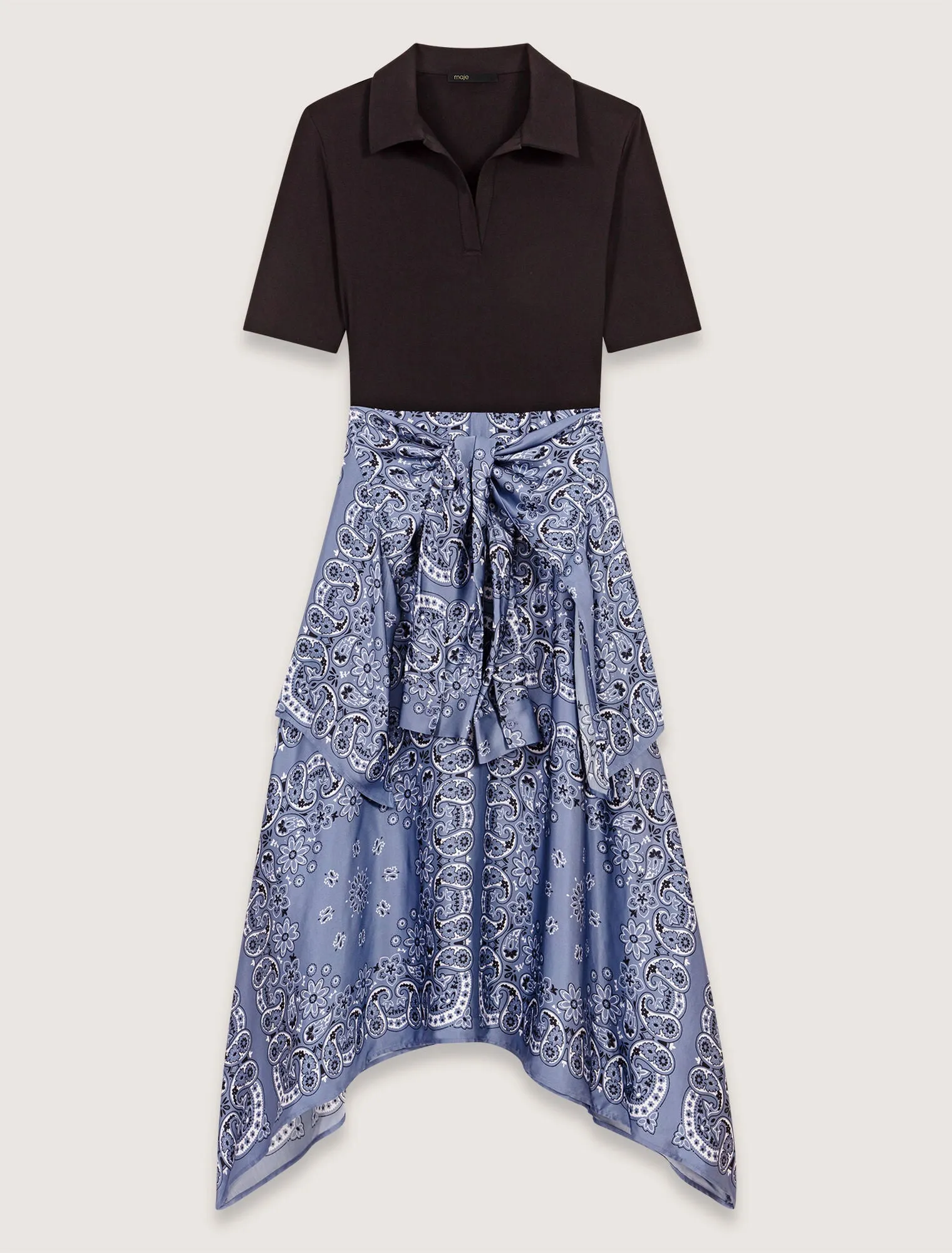 Layered-effect patterned dress