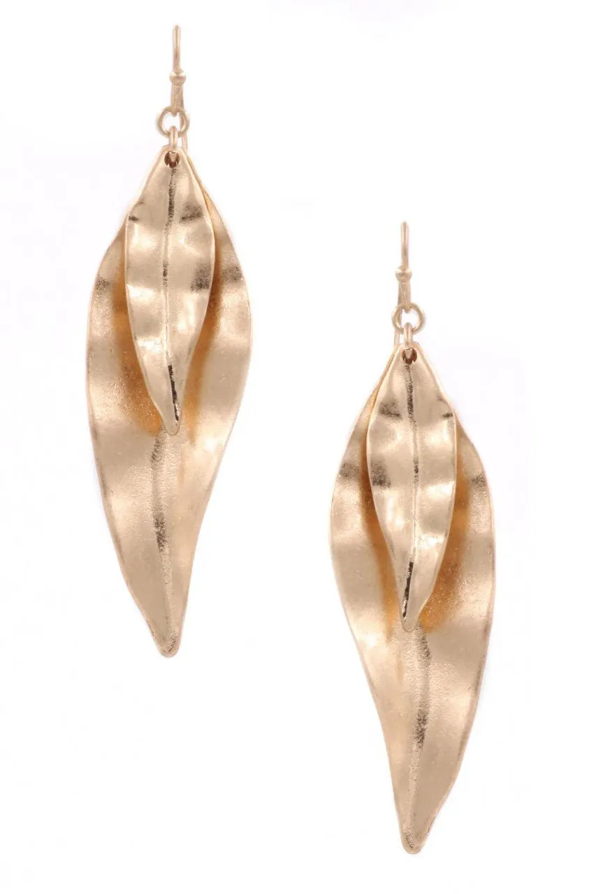 Layered Leaf Drop Earrings