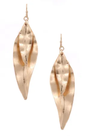 Layered Leaf Drop Earrings