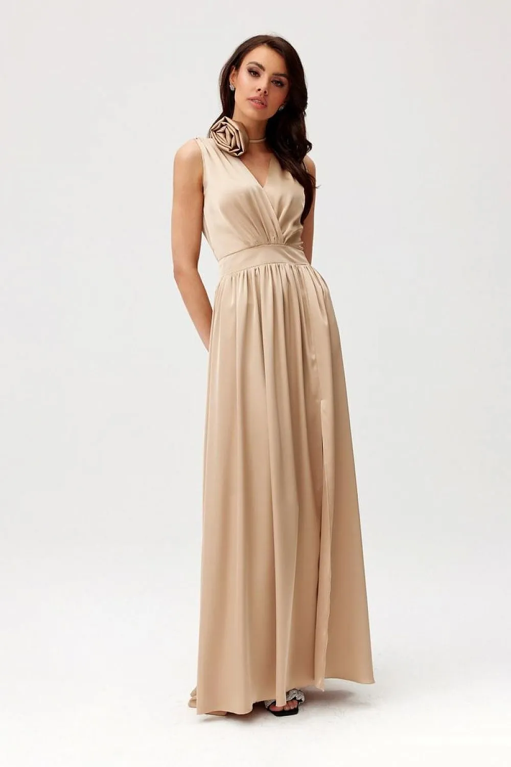 Layered Neckline Maxi Dress