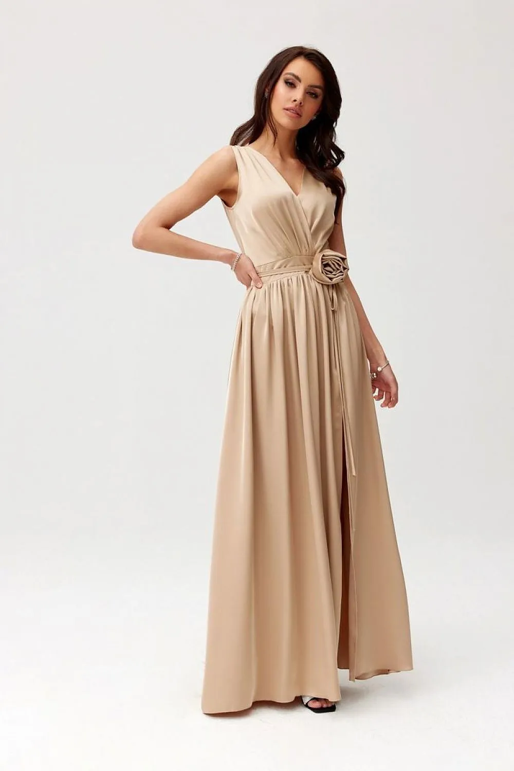 Layered Neckline Maxi Dress