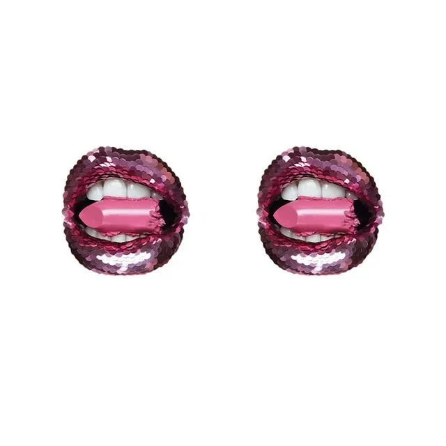 Leopard Print Lips Patches For Clothes Heat Transfer Thermal Stickers DIY Washable T-Shirts Iron On Transfer  Girls Lips Patches