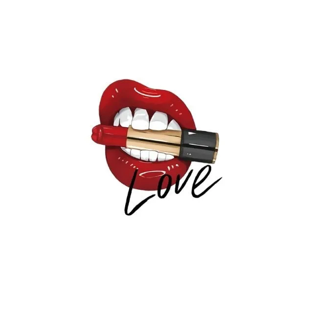 Leopard Print Lips Patches For Clothes Heat Transfer Thermal Stickers DIY Washable T-Shirts Iron On Transfer  Girls Lips Patches