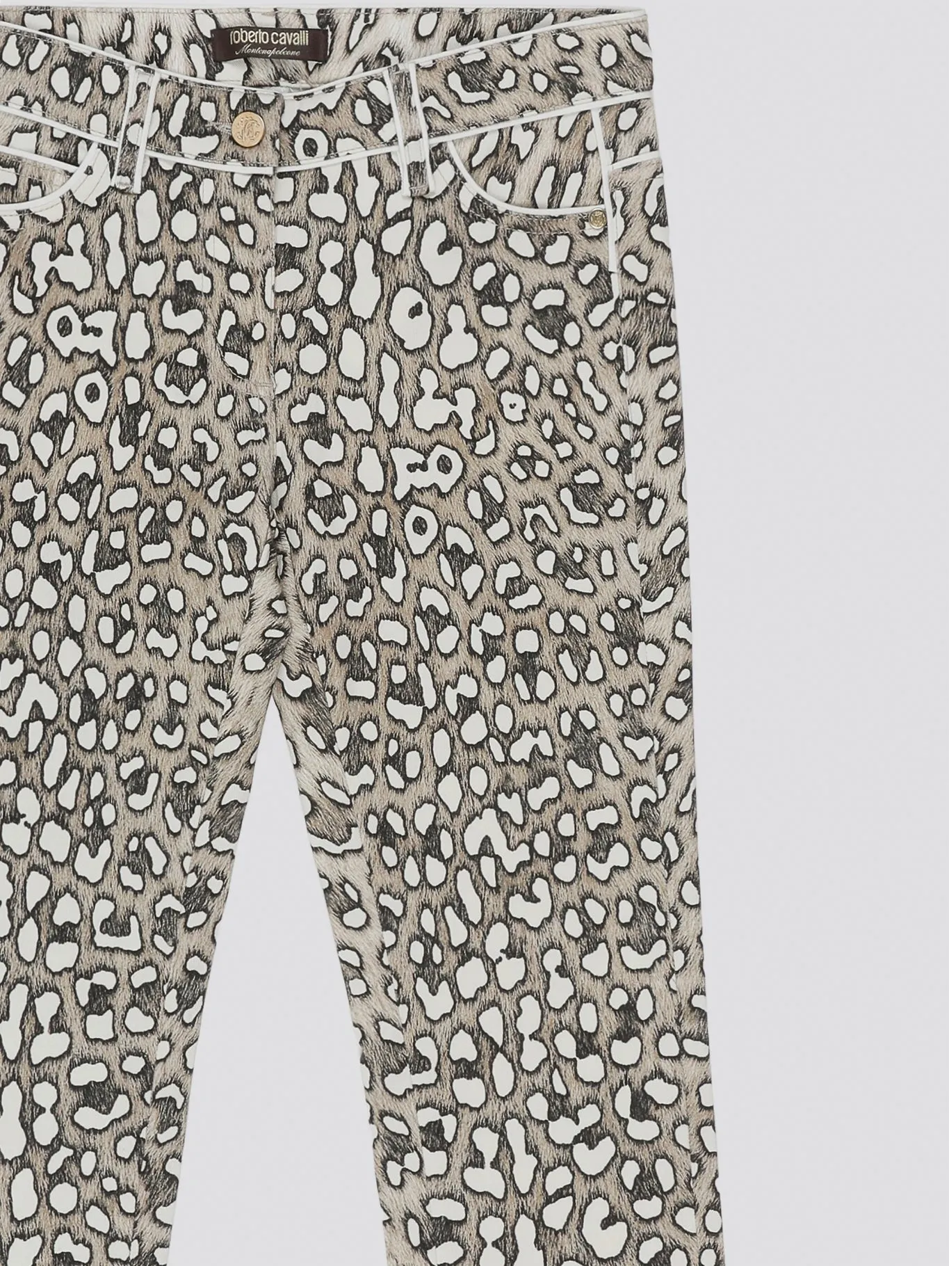 Leopard Print Straight Cut Jeans