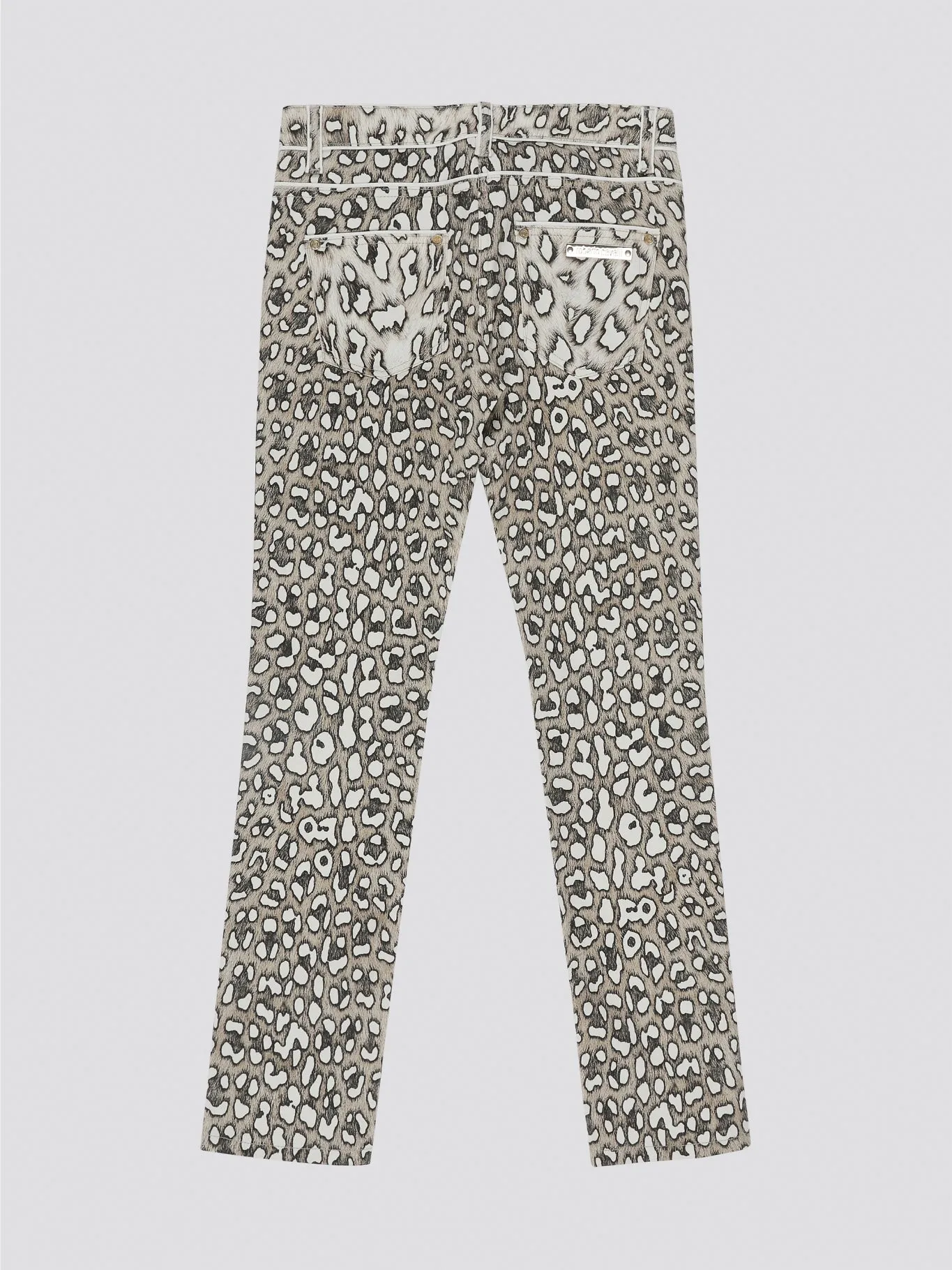Leopard Print Straight Cut Jeans