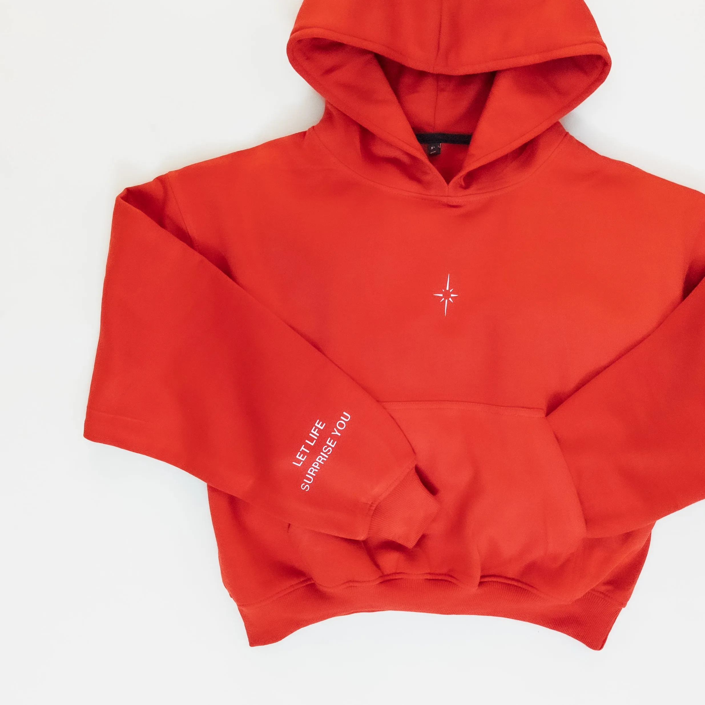 Let Life Surprise You - Red Colour Hoodie