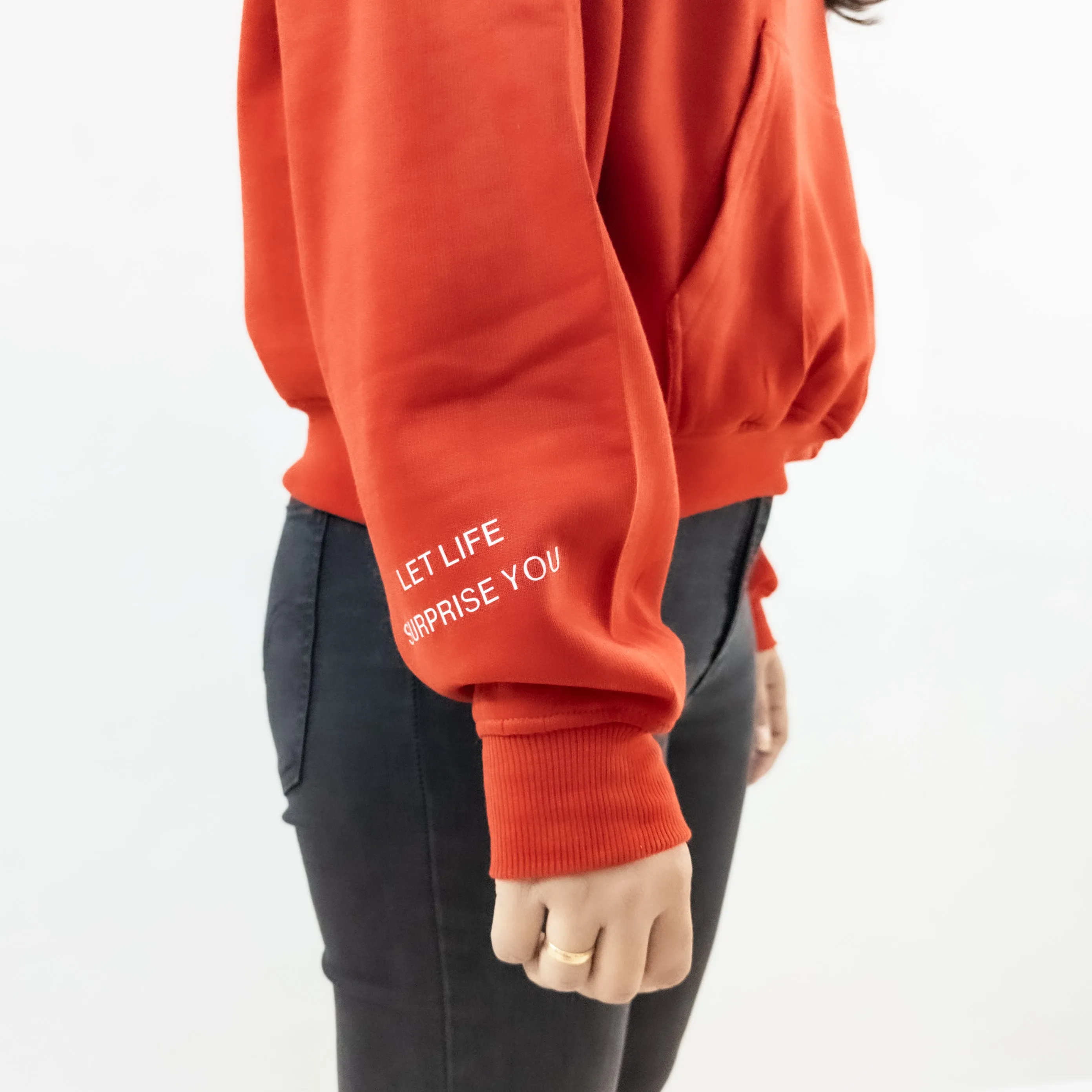 Let Life Surprise You - Red Colour Hoodie