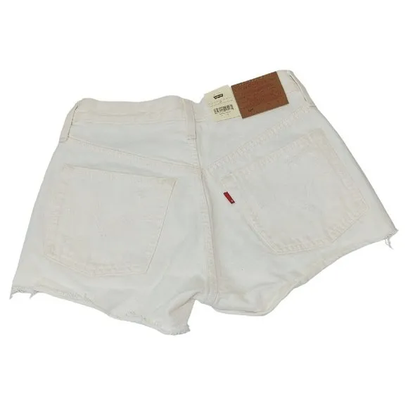 Levi's 501 High Rise CutOff  Women's Off White Button Fly NEW MSRP $79 R…