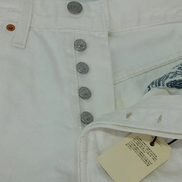 Levi's 501 High Rise CutOff  Women's Off White Button Fly NEW MSRP $79 R…