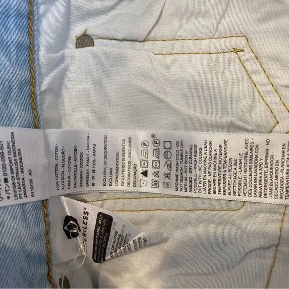 Levi's 501 Original Fit High Rise Cutoff Raw Hem Light Wash Shorts in Ojai Lake