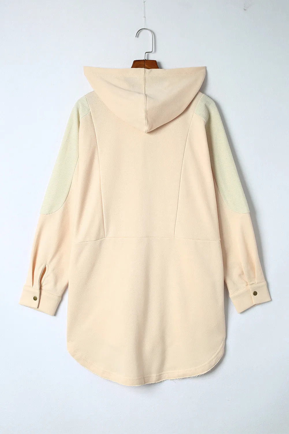 Levy Long Sleeve Buttoned Hoodie with Pockets