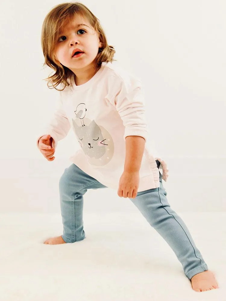 Light Blue Baby Unisex Elasticated Jeans
