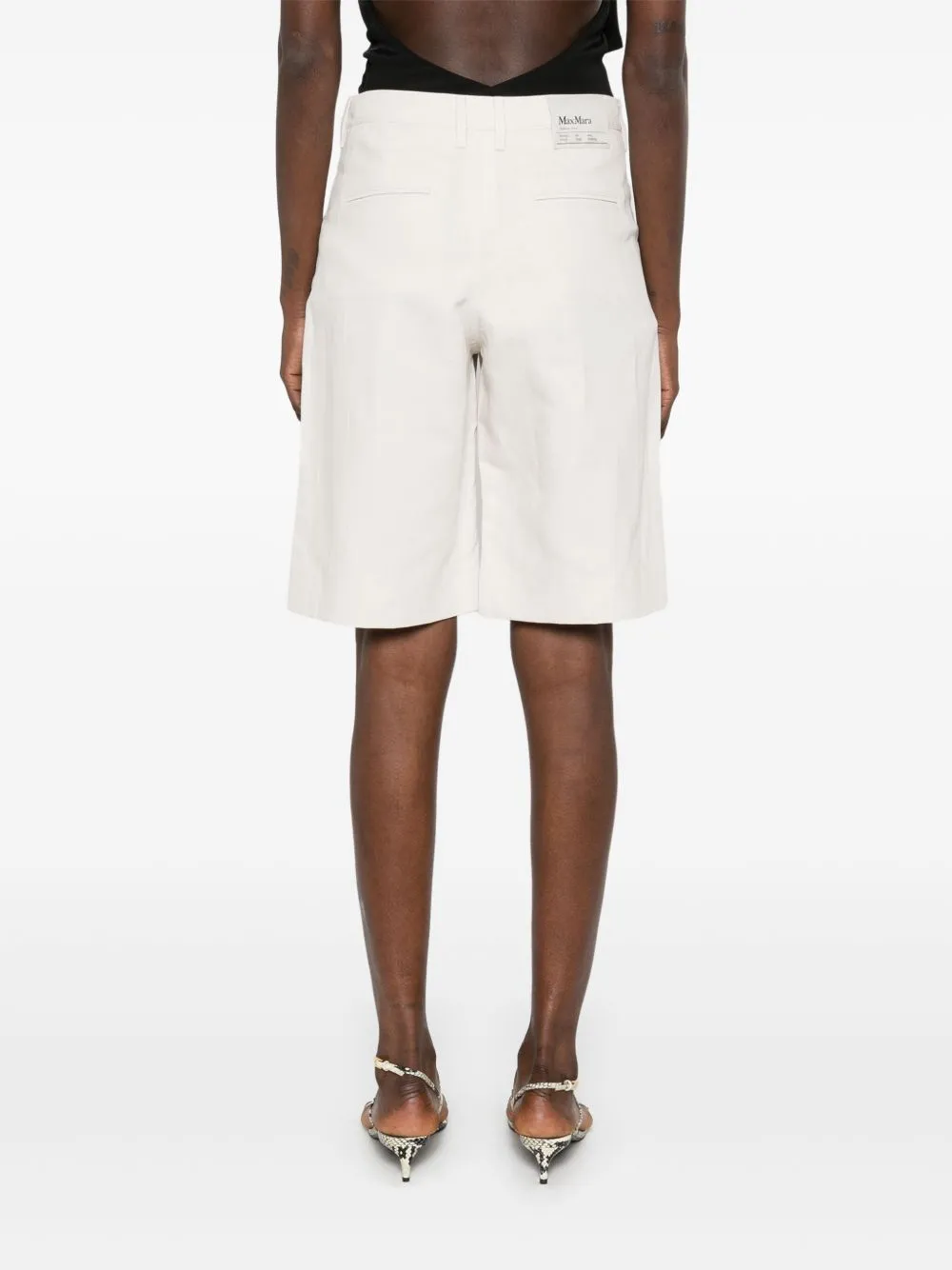 Linen and cotton blend bermuda shorts