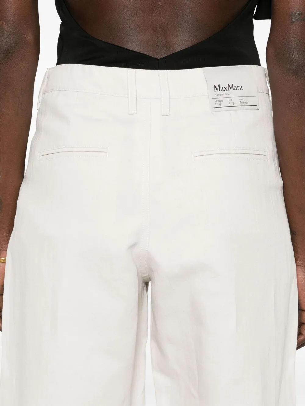 Linen and cotton blend bermuda shorts