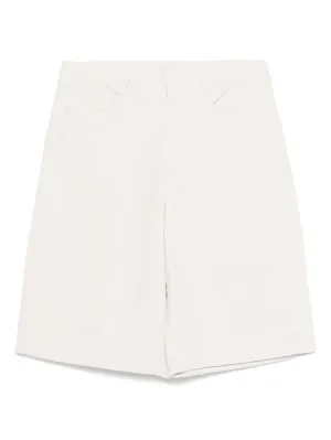 Linen and cotton blend bermuda shorts