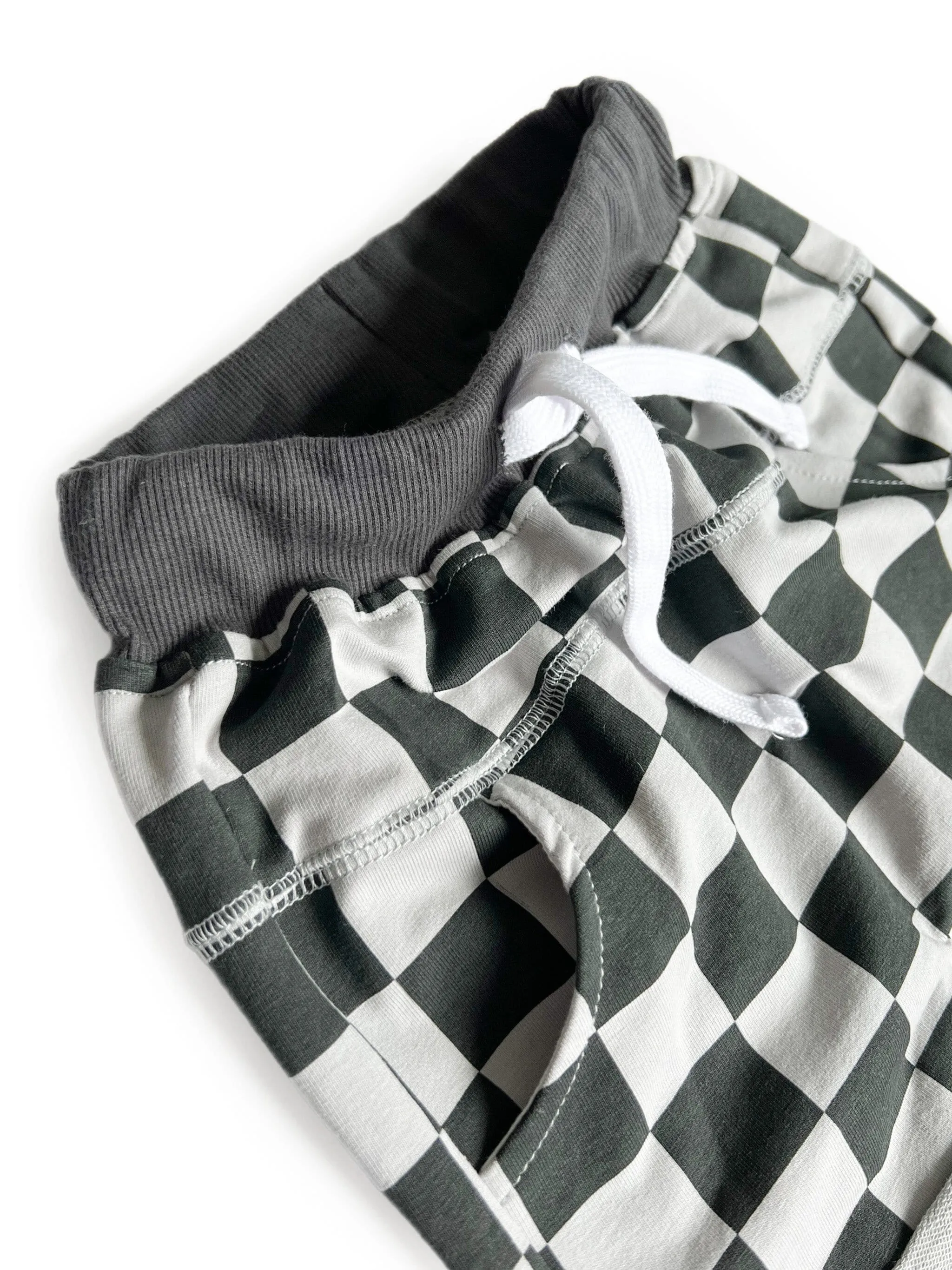 Little Bipsy Harem Shorts - Pewter Check