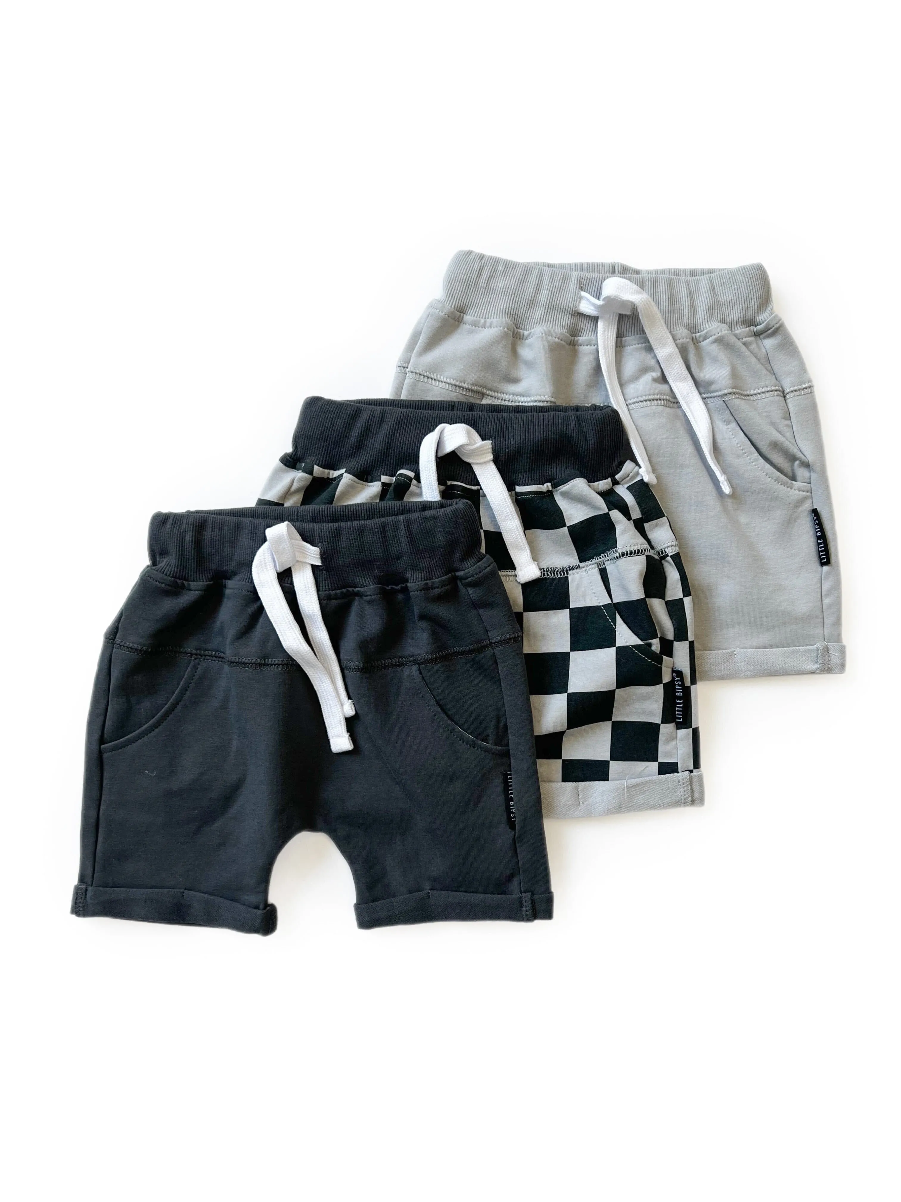 Little Bipsy Harem Shorts - Pewter Check