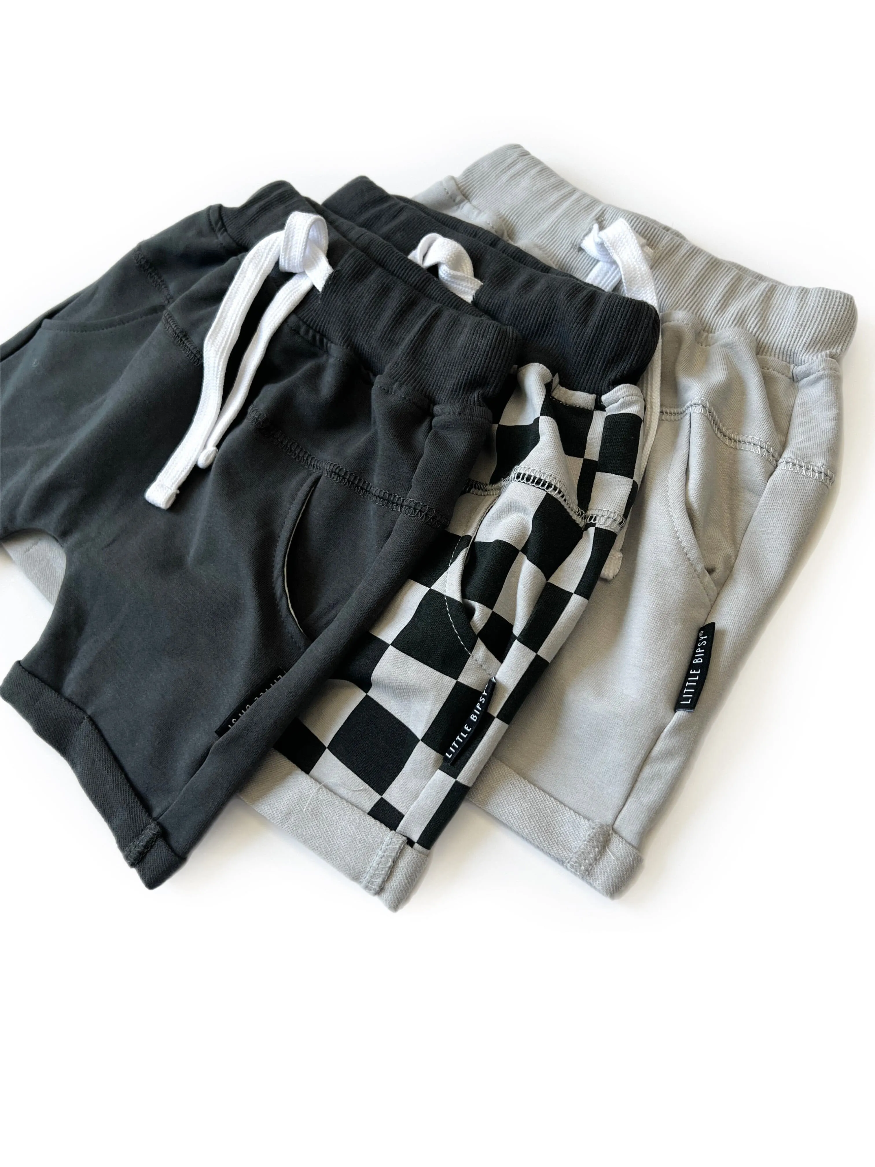 Little Bipsy Harem Shorts - Pewter Check