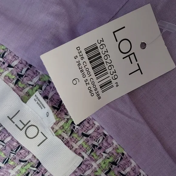 Loft Purple Tweed High Waist Short Size 6