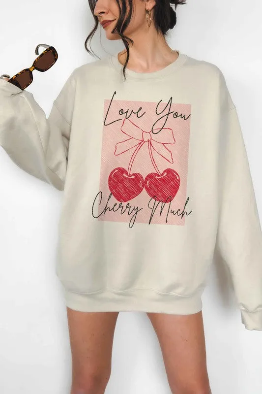 LOVE YOU CHERRY MUCH OVERSIZED SWEATSHIRT