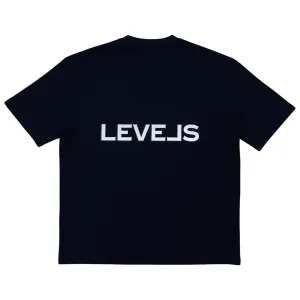 LUXE LEVELS OVERSIZED REFLECTIVE TEE | BLACK