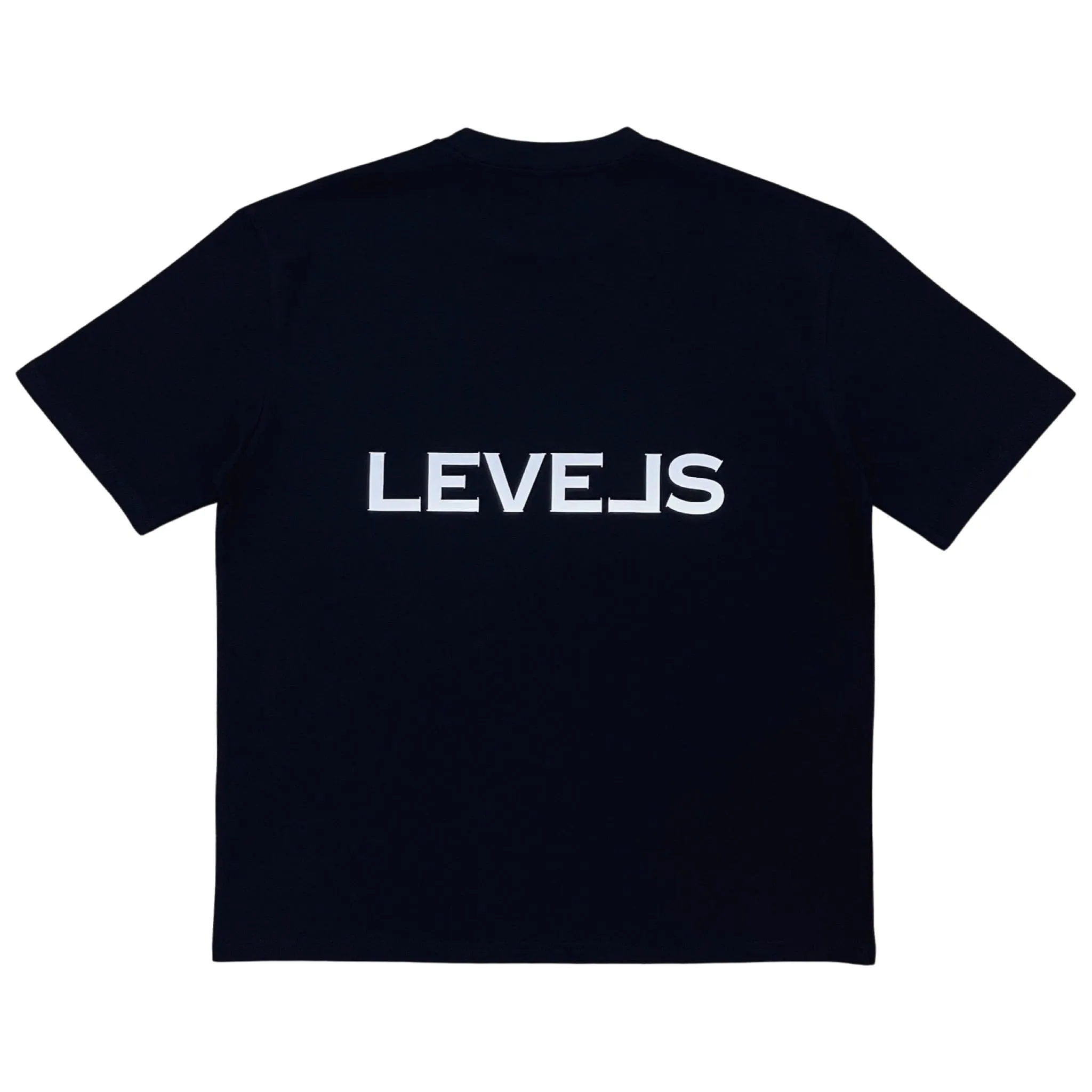 LUXE LEVELS OVERSIZED REFLECTIVE TEE | BLACK