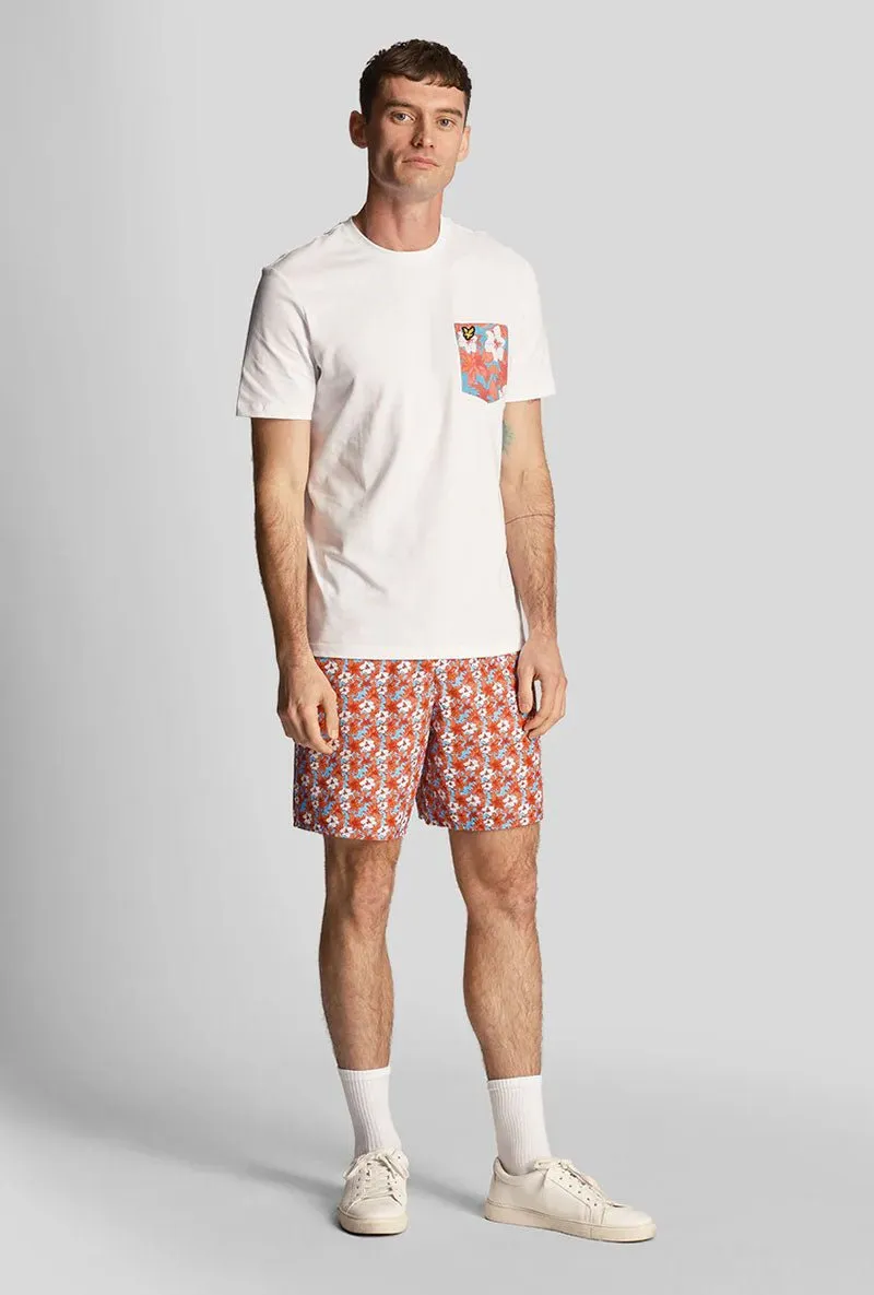 LYLE AND SCOTT FLORAL PRINT POCKET SS TSHIRT