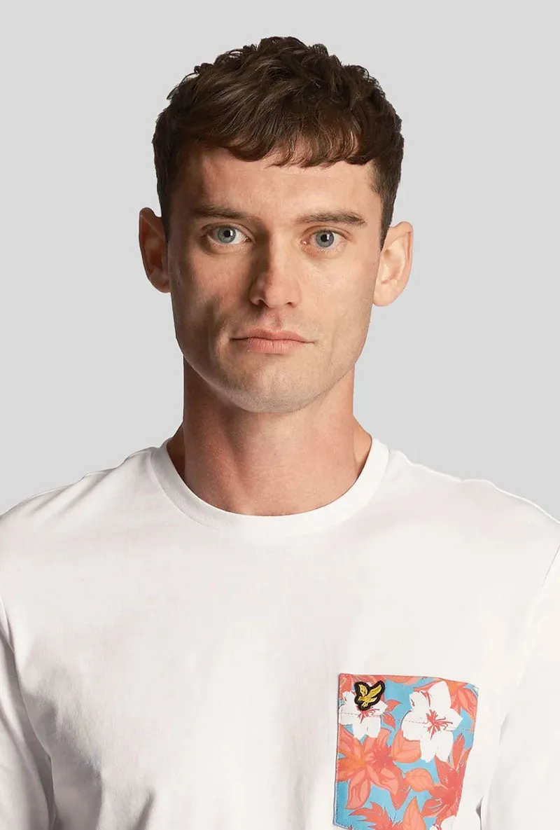 LYLE AND SCOTT FLORAL PRINT POCKET SS TSHIRT