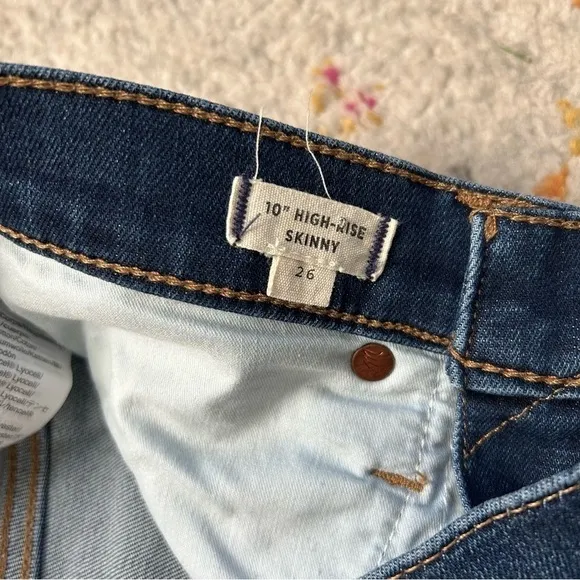 Madewell 10&quot; High-Rise Skinny Jeans in Danny Wash: TENCEL Denim Edition sz 26
