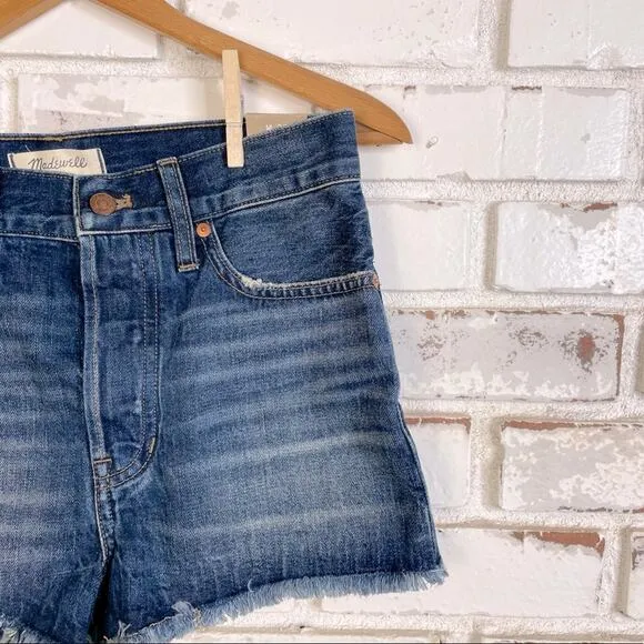 Madewell  90s Dad Jean Button Fly Glenmore Wash Shorts 25