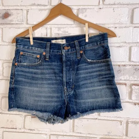 Madewell  90s Dad Jean Button Fly Glenmore Wash Shorts 25
