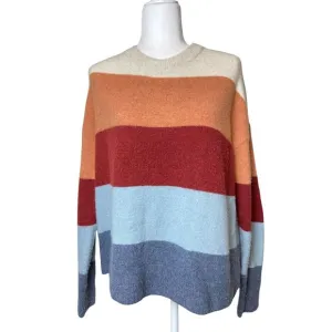 Madewell Crofton Multi Stripe Sweater Coziest Yarn Women’s Small Wool Alpaca