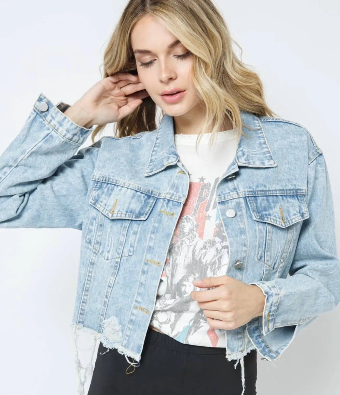 Madison Cropped Denim Jacket
