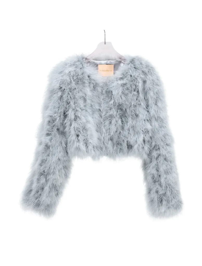 Manhattan Crop Jacket - Light Grey