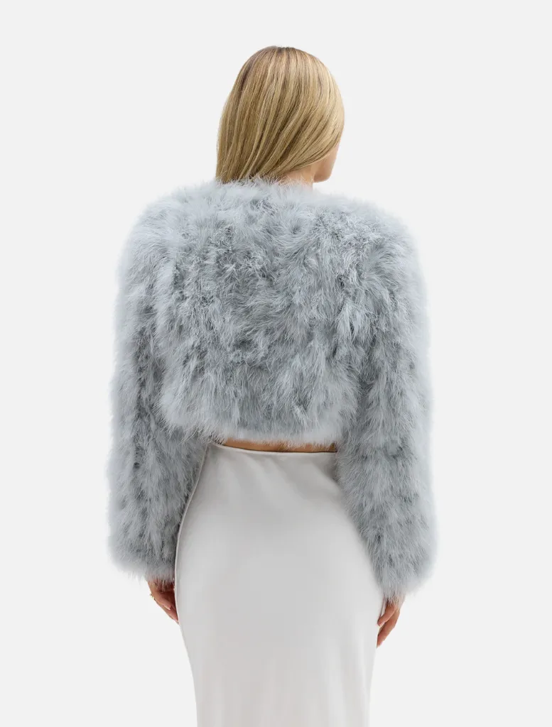Manhattan Crop Jacket - Light Grey