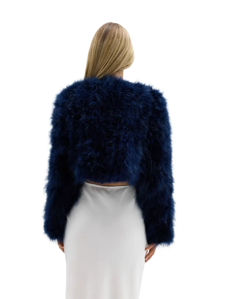 Manhattan Crop Jacket - Navy