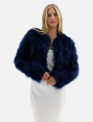 Manhattan Crop Jacket - Navy
