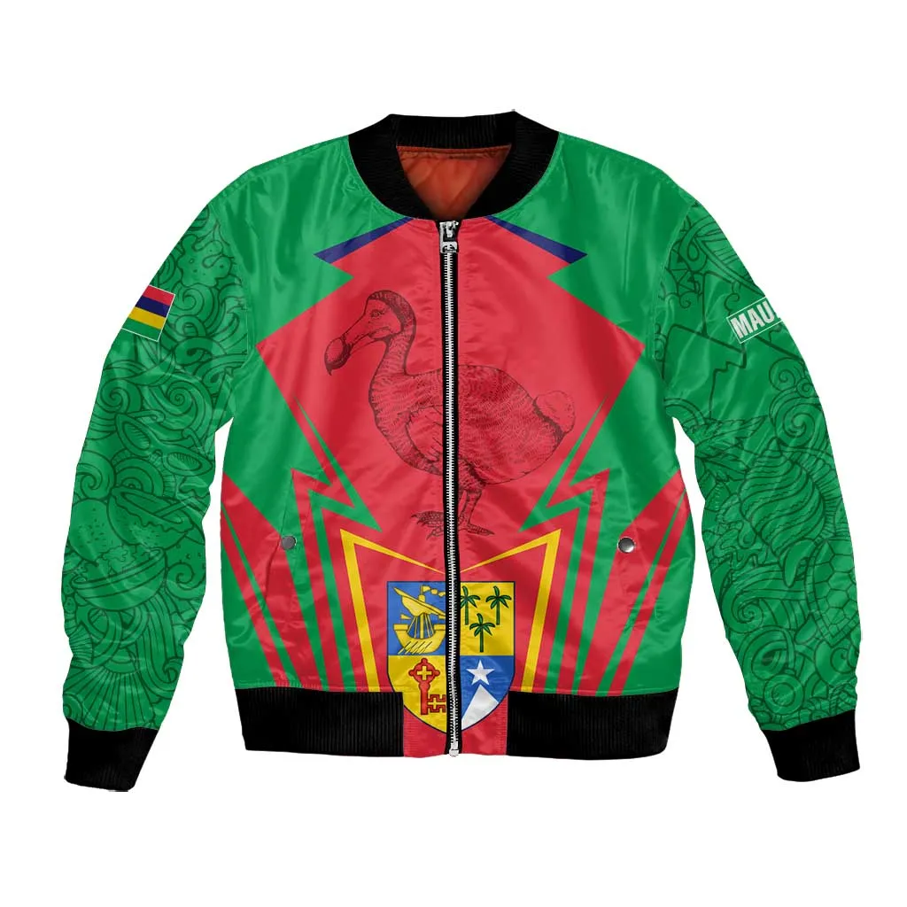 Mauritius Dodo Bomber Jacket Flag Coat of Arms Traditional Patterns TS04