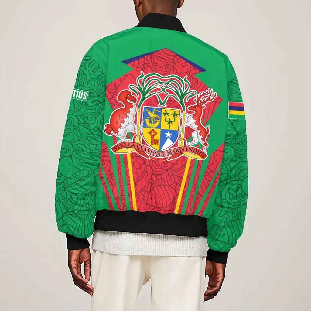 Mauritius Dodo Bomber Jacket Flag Coat of Arms Traditional Patterns TS04