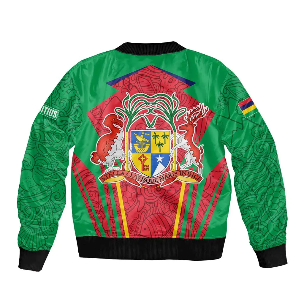 Mauritius Dodo Bomber Jacket Flag Coat of Arms Traditional Patterns TS04